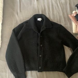 Collared sweater cardigan